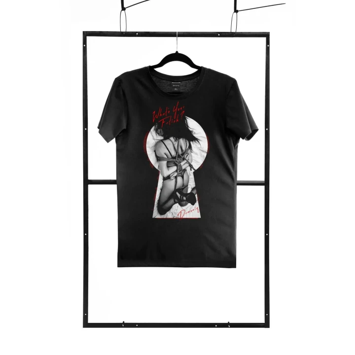 Koszulka regularna męska DEMONIQ MEN, 100% bawełna, czarna, kolekcja Adults Only, S