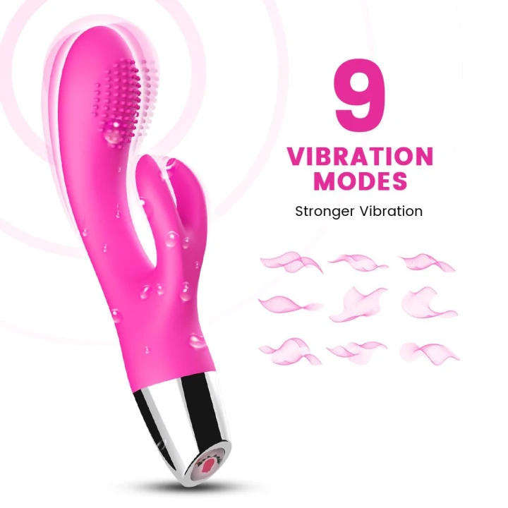 Wibrator łechtaczkowy Rabbit Pink, wodoodporny, 9 trybów wibracji, silikonowy