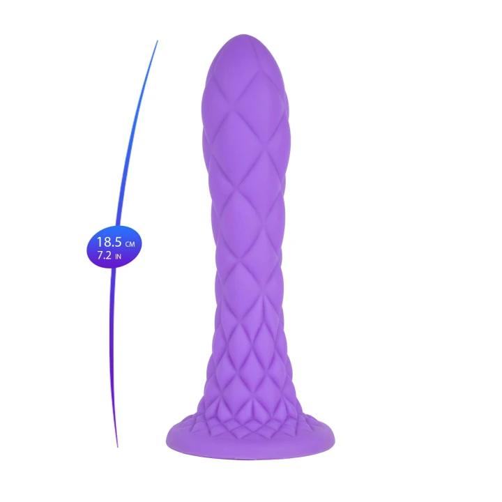 Dildo SILEXD Fantasy Line, termoreaktywny, silikonowy, wodoodporny IPX7, liliowy