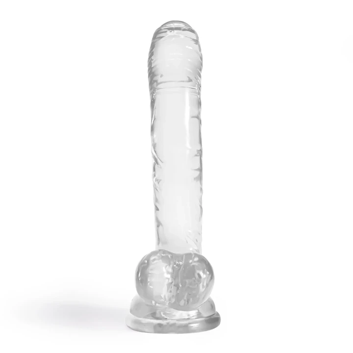 Dildo Crushious Hudini – przezroczysty TPE, 17,5 cm, przyssawka, wodoodporny