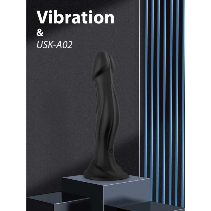 Dildo Optimus Black, 18,5 cm, 9 funkcji wibracji, zdalne sterowanie