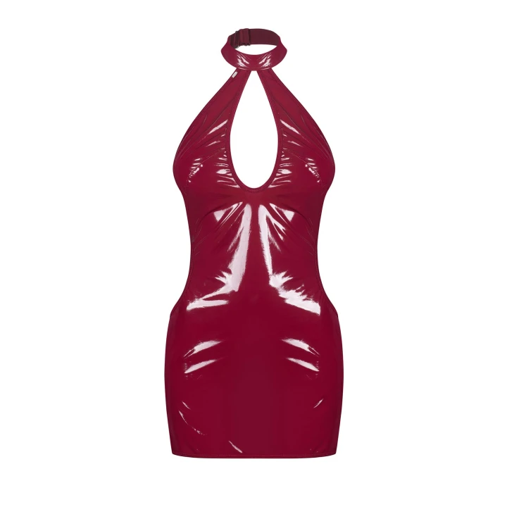 Sukienka Redya OBSESSIVE, lakierowana, z głębokim dekoltem, z wiązaniem na plecach