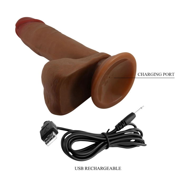 Wibrator typu dildo Baile Abel – realistyczny, 5 trybów, przyssawka 21 cm