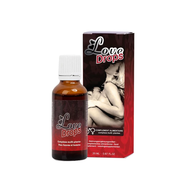Afrodyzjak w kroplach - LOVE DROPS 20 ML, Pobudza zmysły, Intensyfikacja przyjemności