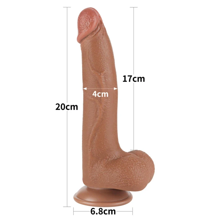Dildo Realistyczne TPE 8.5” Z Podwójną Gęstością i Przesuwającą Się Skórą