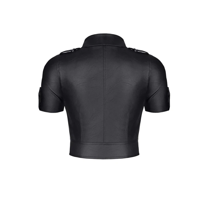 Top militarny DEMONIQ Kolekcja Black Rose 2.0, elastyczna ekoskóra, zamek błyskawiczny