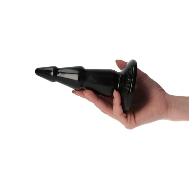 Korek analny - Pino Black, 13 cm, średnica 4,5 cm, wodoodporny, z przyssawką