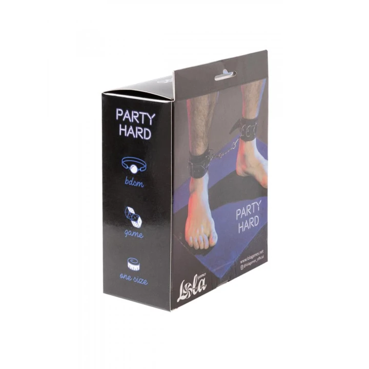 Kajdanki na kostki Lola Games Party Hard, PVC, długość 29 cm, kolor czarny