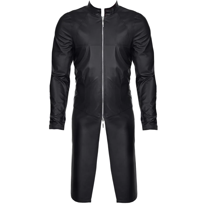 Płaszcz fetyszowy REGNES FETISH PLANET - czarny, wetlook, elastyczny, XXL