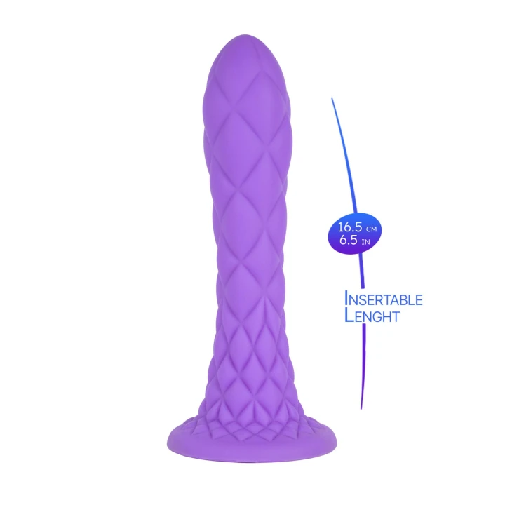 Dildo SILEXD Fantasy Line, termoreaktywny, silikonowy, wodoodporny IPX7, liliowy
