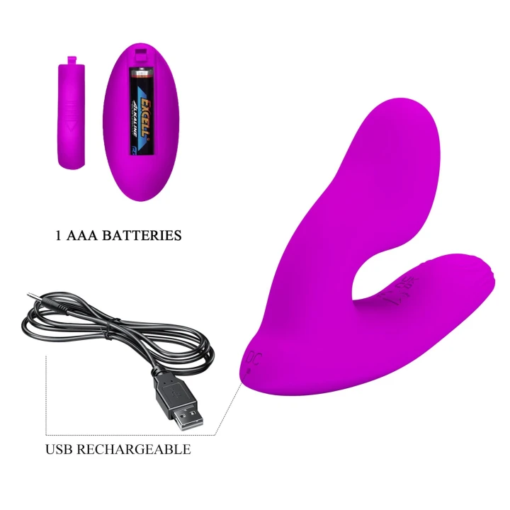 Masażer łechtaczki PRETTY LOVE - Melvin, silikon, 12 funkcji wibracji, pilot bezprzewodowy