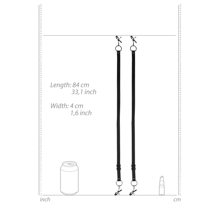 Rozwieracz sromowy - Skóra PU, Regulowane paski 59,5-84 cm, Wytrzymałe metalowe elementy