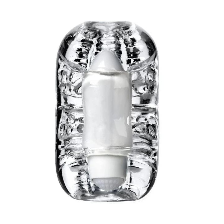 Masażer Lingam Khani, TPE, Wibracyjny, Transparentny, 9 cm