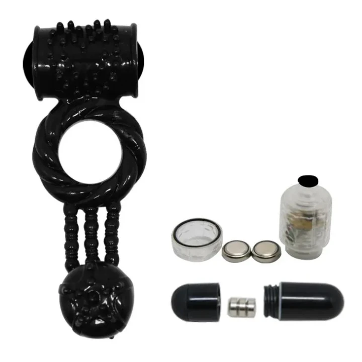 Pierścień wibracyjny BAILE BI-014080-1, teksturowany, zasilany 5 bateriami LR41/LR1130