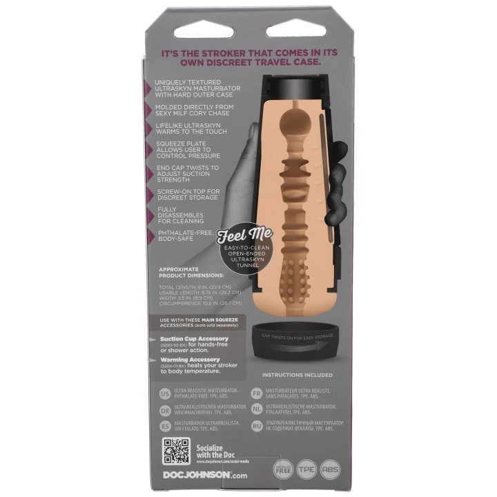 Masturbator ULTRASKYN Cory Chase - teksturowane wnętrze, regulacja intensywności