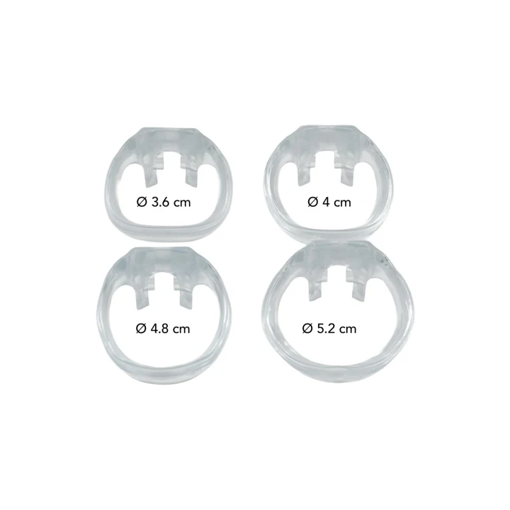 Klatka na penisa CLEAR CONTROL by HIDDEN DESIRE, 10 cm, akrylowy plastik, 4 pierścienie