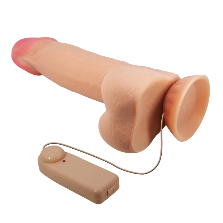 Dildo BAILE - 8,5'' Wibracyjne, Elastyczne, Przyssawka, Materiał TPR/ABS