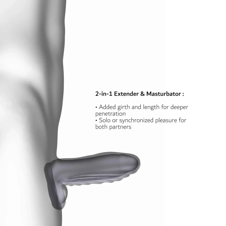 Masturbator 2-w-1 RYZER Max Black Plum — silikon XL, regulowane podciśnienie, IPX7