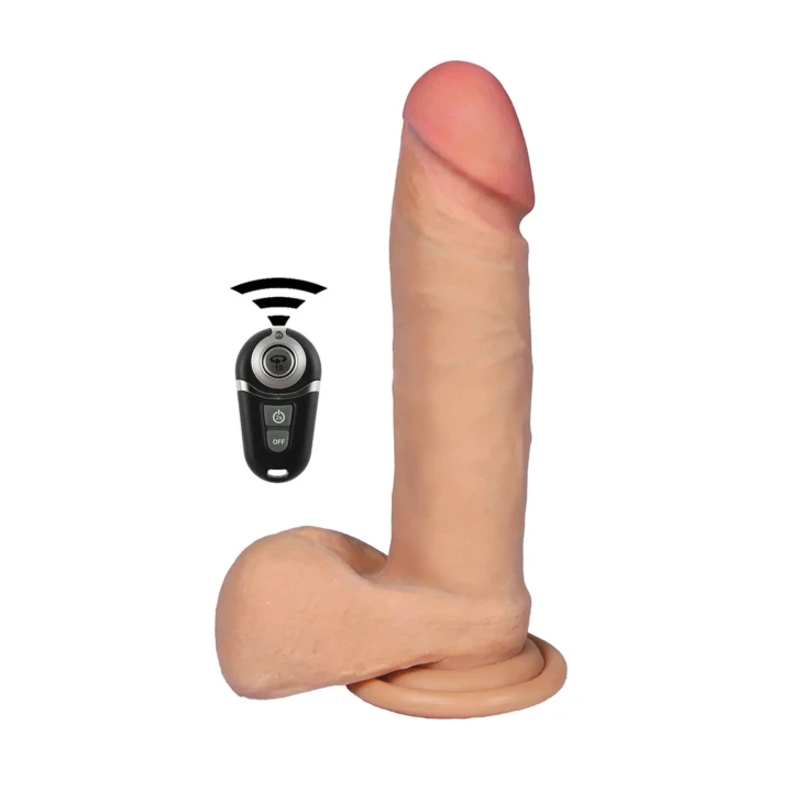 Dildo APOLLO-LOVECLONEX 7" - CyberSkin®, 10 rodzajów rotacji, USB