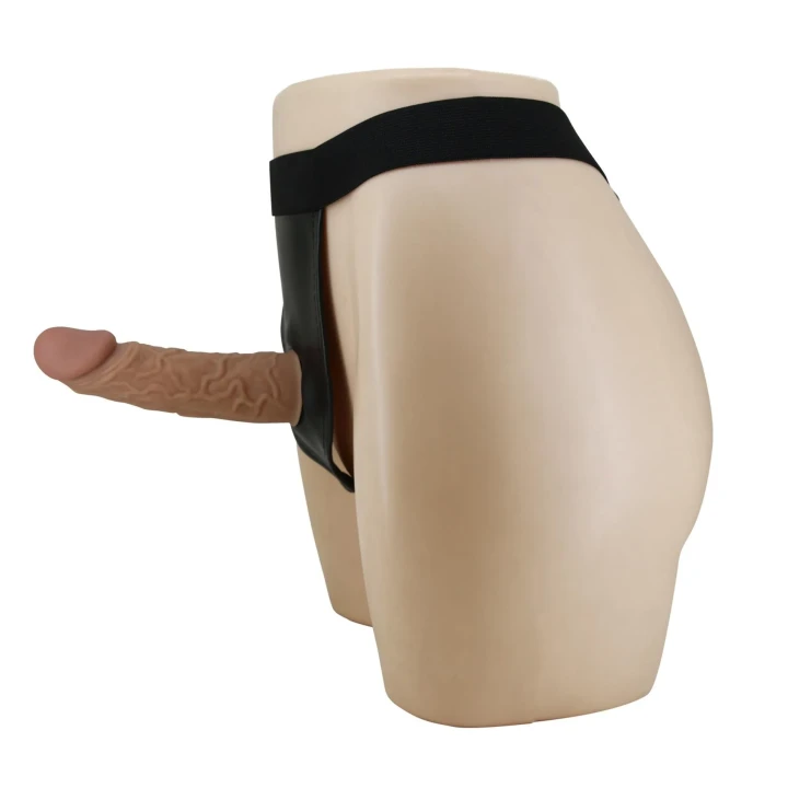 Strap-on Dildo PRETTY LOVE - Houston, 6,8'' silikonowy, regulowana uprząż