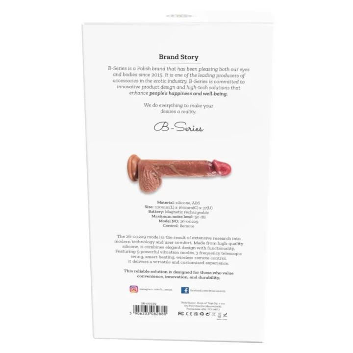 Wibrator RealFeel Heat - silikonowy, 9 trybów, teleskopowy ruch, zdalne sterowanie