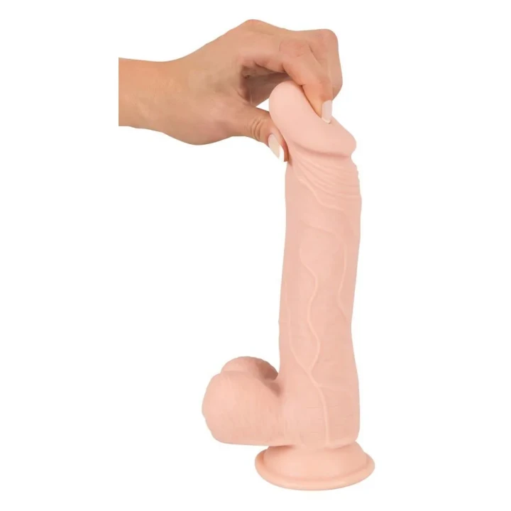 Dildo Nature Skin 24cm, średnica 3,1-4,4 cm, elastyczny materiał TPE