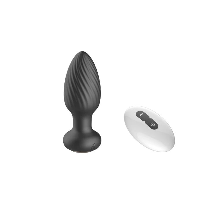 Wtyczka analna rotacyjna zdalnie sterowana, silikonowa, 3,5 cm, wibracje