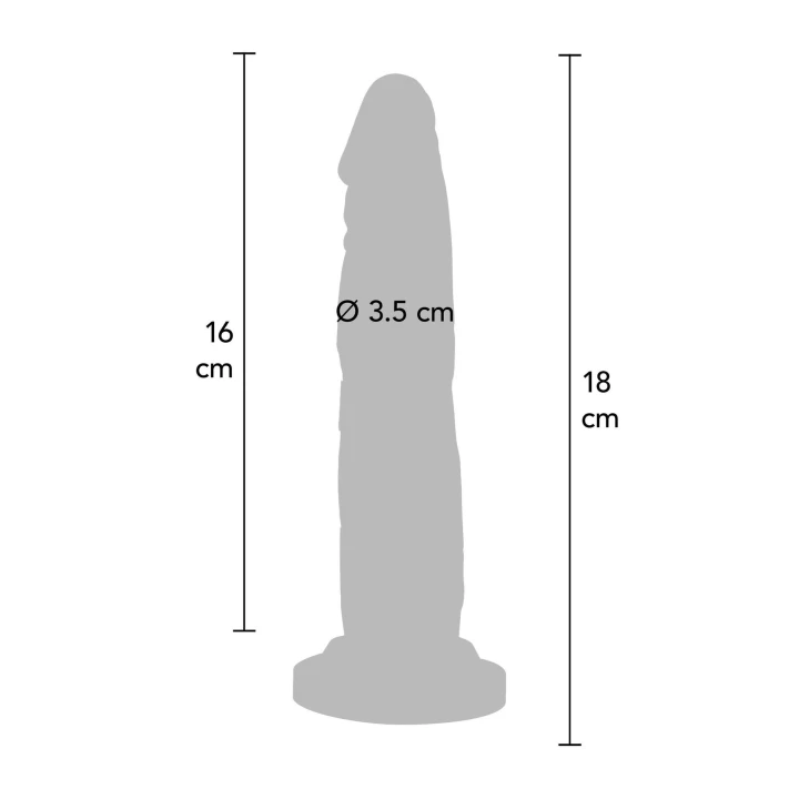 Dildo TOYJOY Get Real, 18 cm długości, czarny, bezftalanowy PVC