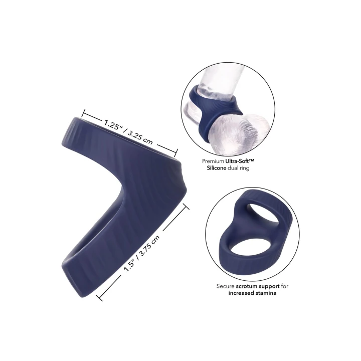 Pierścień erekcyjny Viceroy Max Dual, silikonowy, wodoodporny, 3.25 cm i 3.75 cm