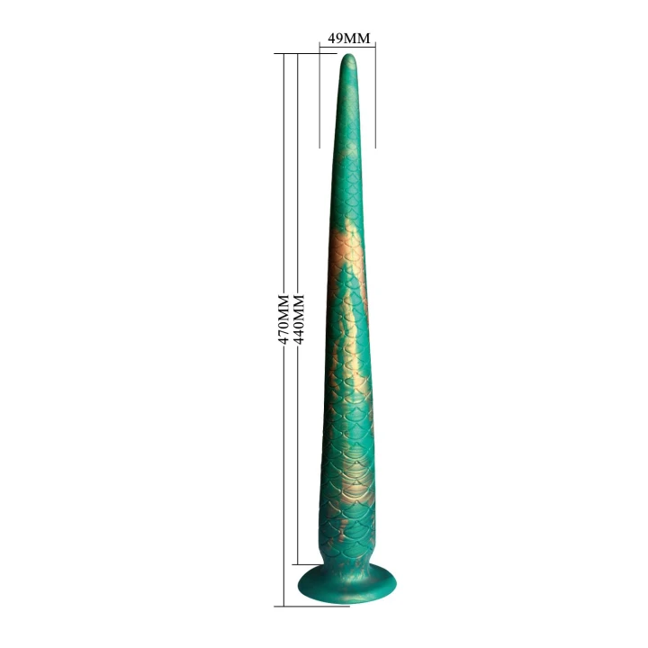 Dildo Power Monsters Verdant Titan, 47 cm, 4,9 cm, z przyssawką
