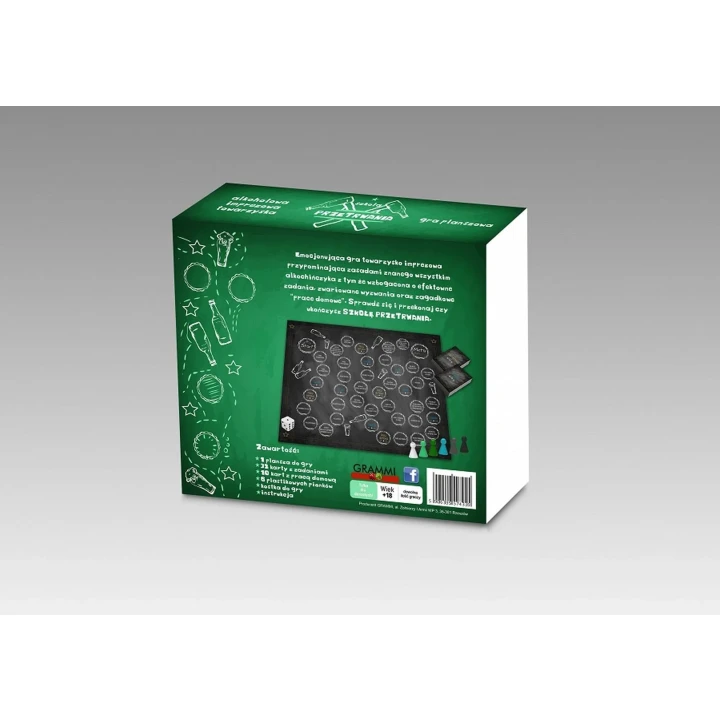 Gra planszowa, SZKOŁA PRZETRWANIA – 1 plansza, 32 karty, 6 pionków, kostka do gry