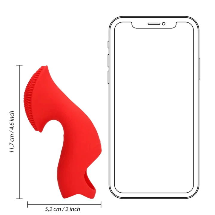 Wibrator palcowy Loveline, teksturowany, medyczny silikon, długość 11,7 cm, intensywna stymulacja