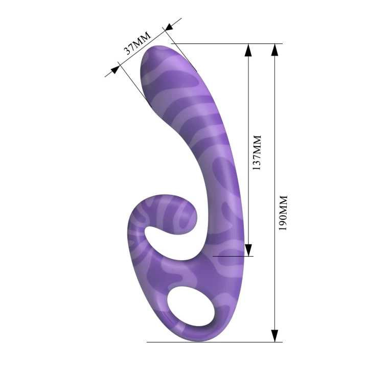 Masażer dwustronny Pretty Love Sumner, 12 trybów wibracji, wodoodporny, silikonowy