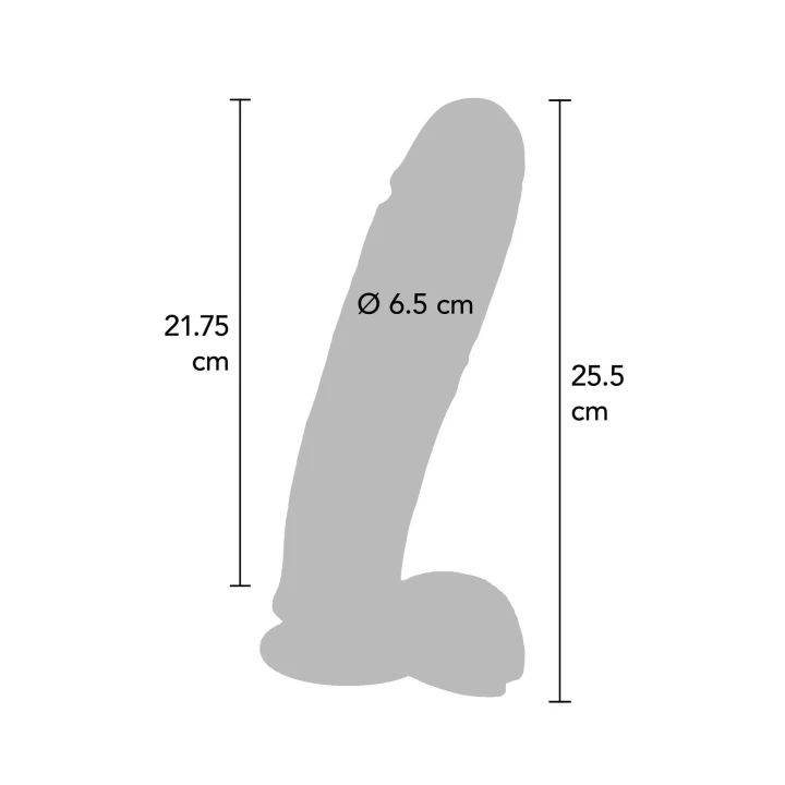 Dildo 10 cali z kulkami TOYJOY, realistyczny, z miękkiego PVC, 6.5 cm średnica