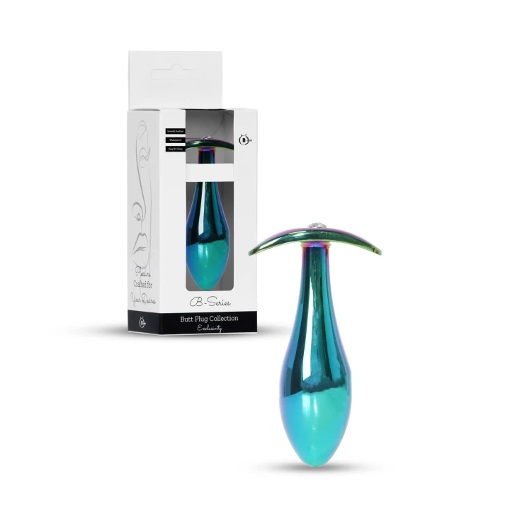 Implantat analny Platinum Series - Gładka stal nierdzewna, 10.5 cm, Diamentowy akcent