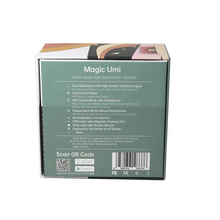 Wibrator podwójny Magic Umi - sterowanie aplikacją, wodoodporny, 10 prędkości