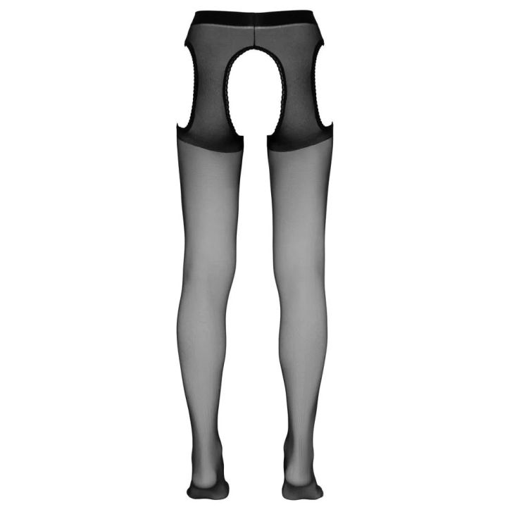 Rajstopy do pończoch COTTELLI LINGERIE z koronkową obwódką w kolorze czarnym S/M