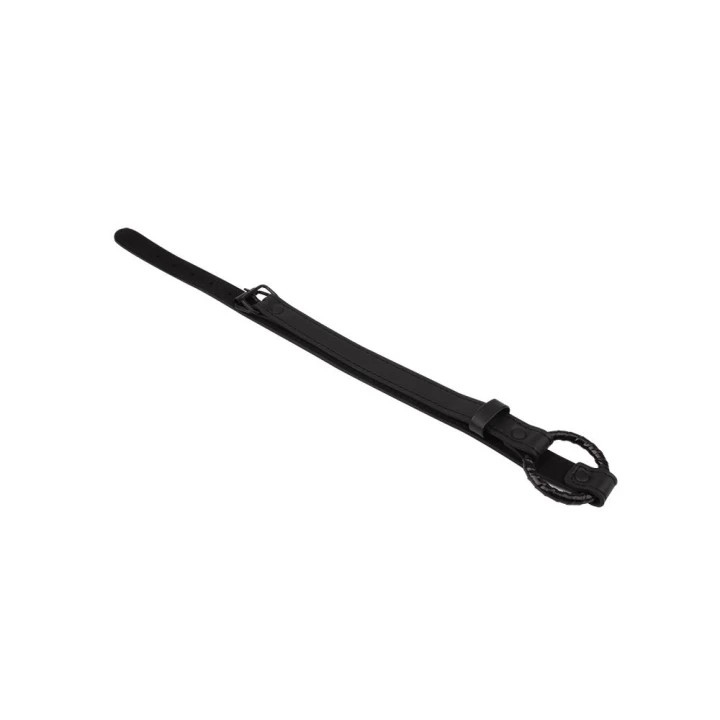 O-ring Gag metalowy 4,7 cm, regulowany pasek, PU+Metal, czarny