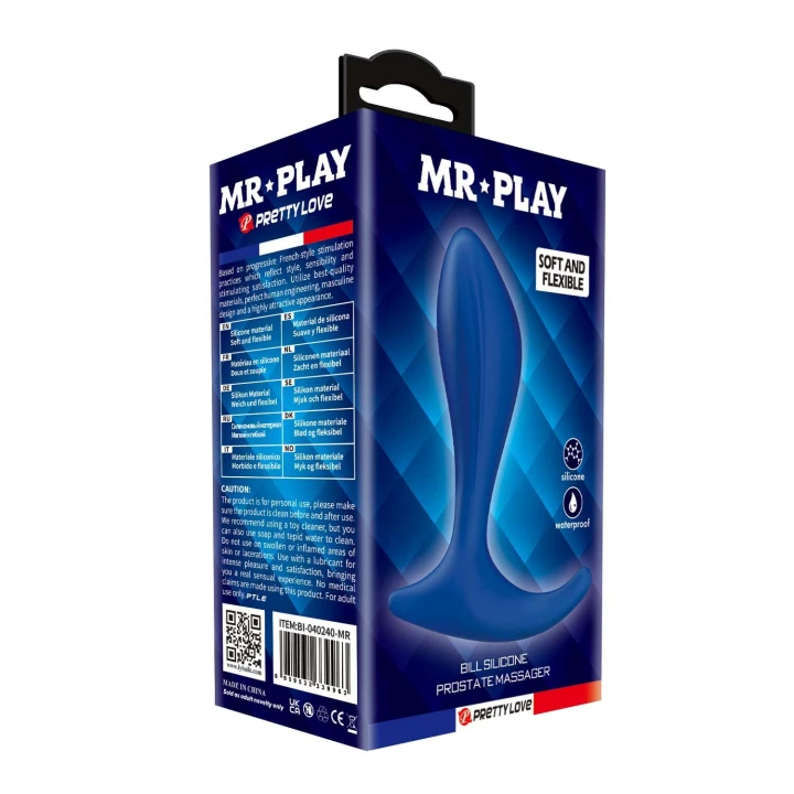 Masażer prostaty MR PLAY - silikonowy, wodoodporny, ergonomiczny 3,6cm x 11,8cm
