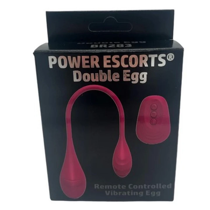 Wibrator podwójny Power Escorts BR283, zdalne sterowanie, 10 trybów wibracji, różowy