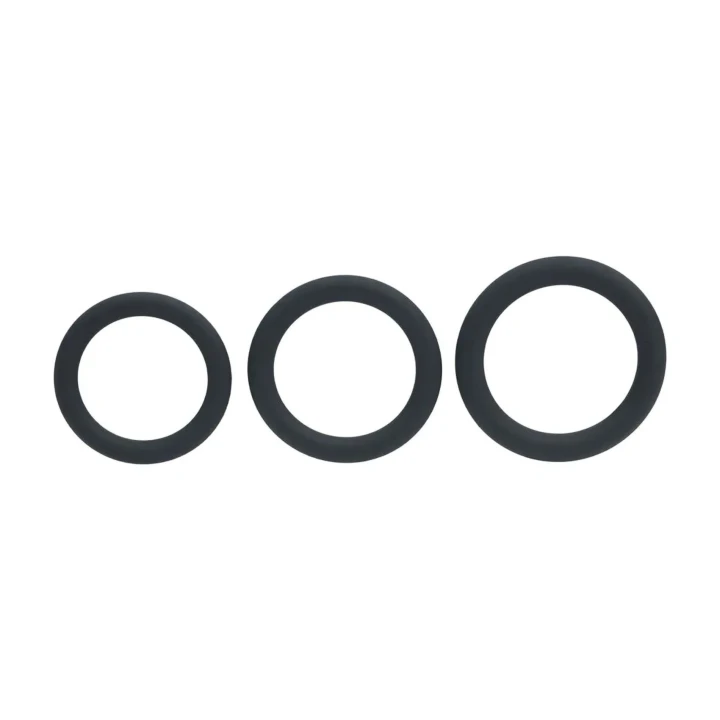 Pierścień erekcyjny silikonowy LEVELZ - 3 rozmiary (L/XL/XXL), bezwibracyjny, czarny