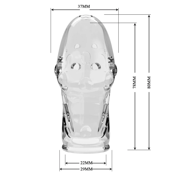 Nakładka na penisa - Pretty Love Booker, Elastyczny TPR, Wzmacniająca Erekcję, 8cm