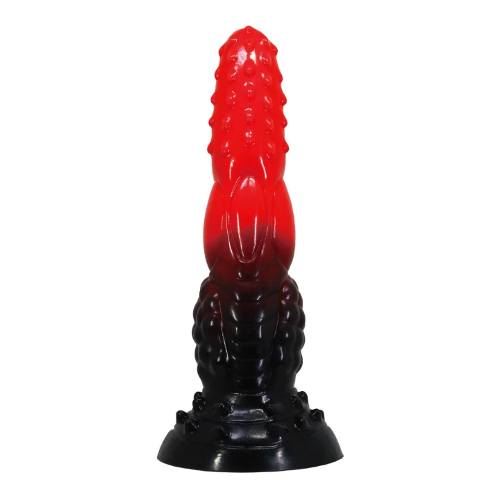 Dildo Power Monsters - 24,5 cm, pofalowany silikon, ultra-mocna przyssawka