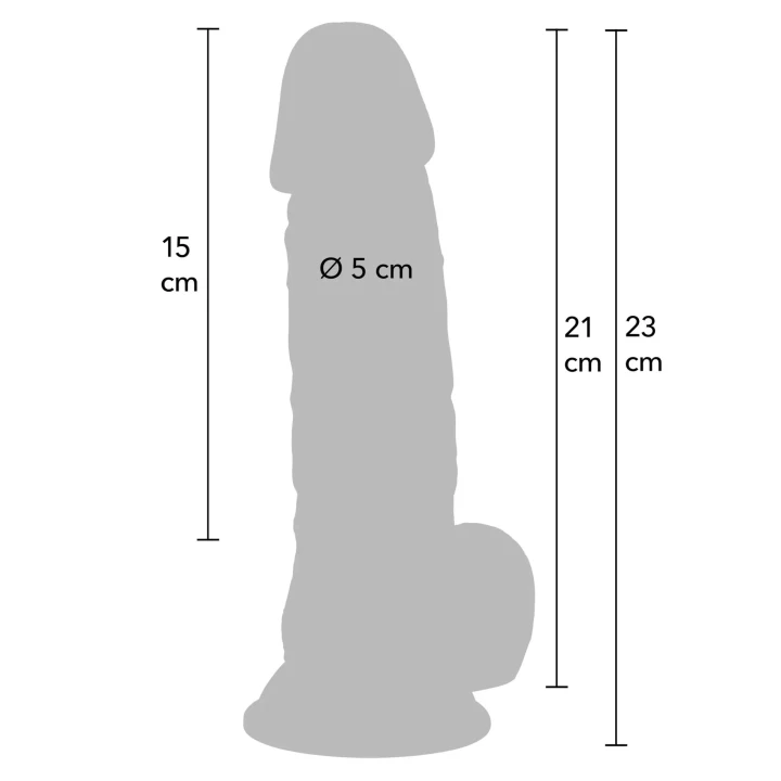 Dildo PVC INFERNO 21 cm, 4.5 cm, z Przyssawką - HIDDEN DESIRE