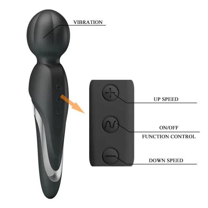 Wibracyjna różdżka silikonowa PRETTY LOVE - WALTER, 7 funkcji, 5 poziomów intensywności