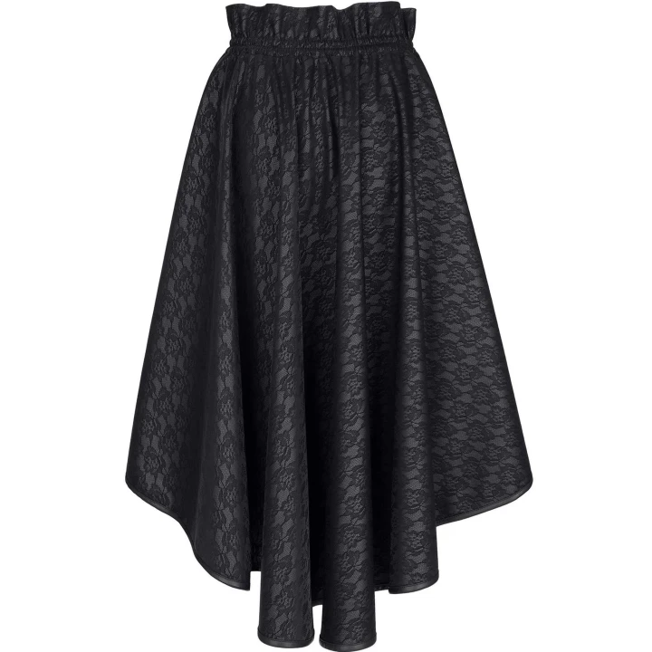 Spódnica baskinka BENEDETTA001, Black Wetlook, Elegancka, Rozmiar XXS/XS