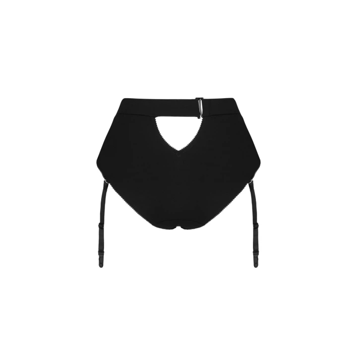 Majtki z paskami do pończoch Editya, regulowane paski, koronka, srebrna ozdoba, OBSESSIVE