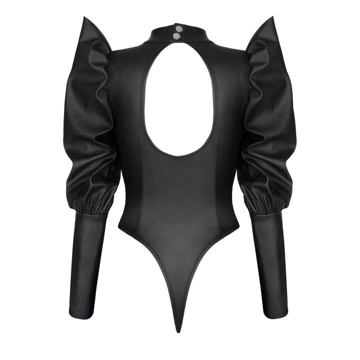 Body DEMONIQ Kolekcja Black Rose 2.0, ekoskóra, długie rękawy, rozmiar L, czarne