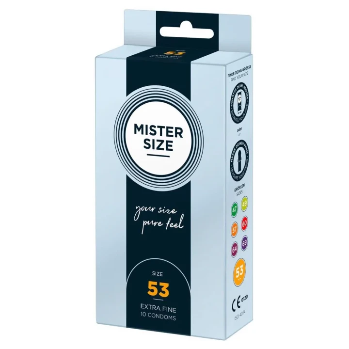 Prezerwatywy Mister Size 53 mm, Lateks, Cienkie, 10 sztuk