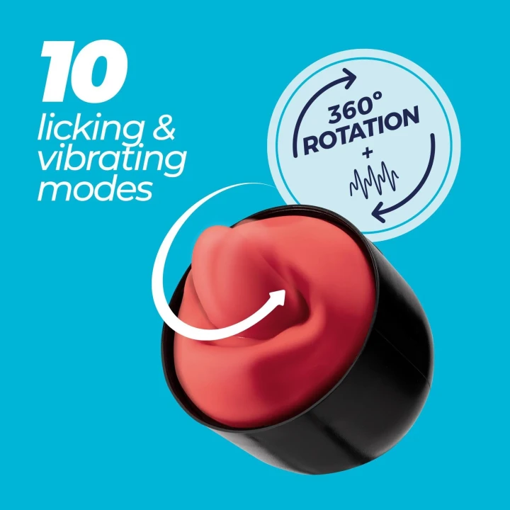 Masturbator rotacyjny Crushious Slurpy 2w1 – stymulator językowy, 10 trybów wibracji/rotacji